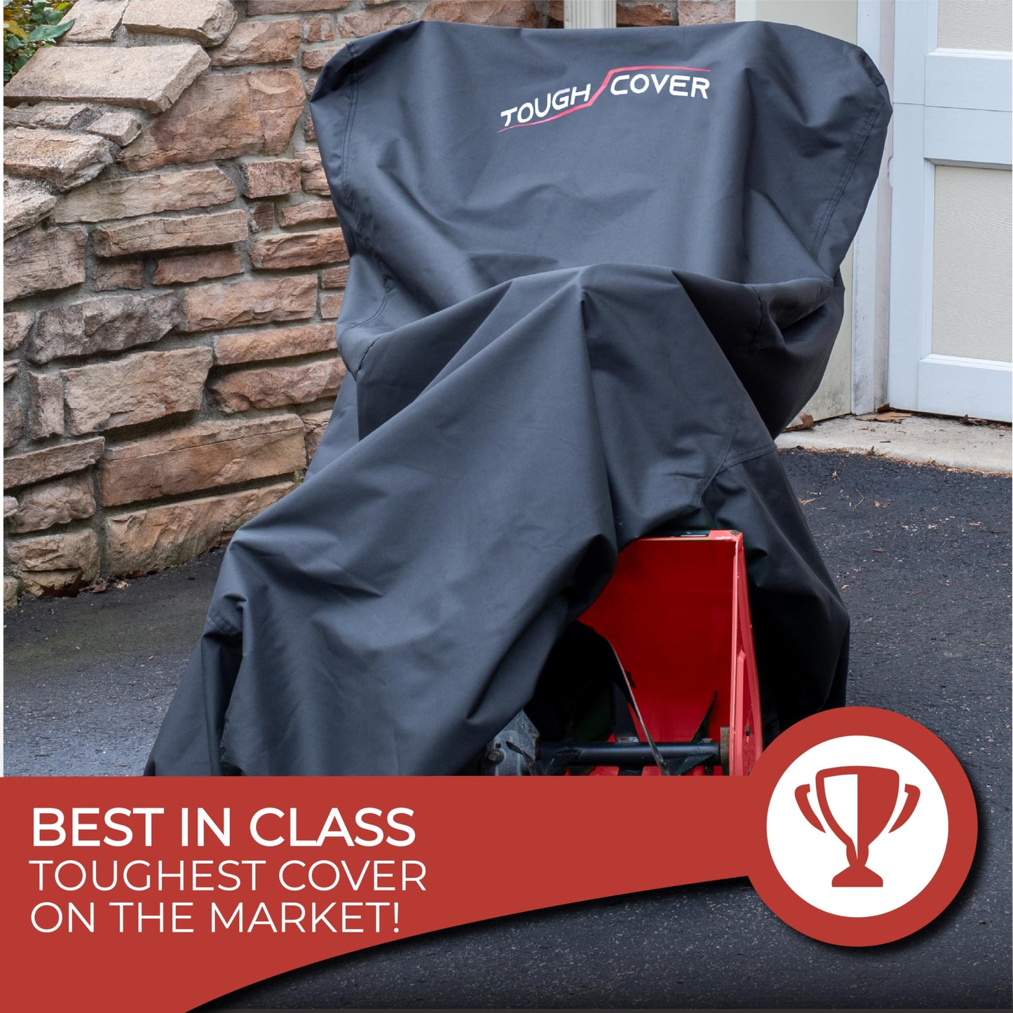 Tough Cover 600D Snow Blower Cover - Standard, Xtreme Black, Heavy Duty Waterproof Protection for Gas Snow Blowers, Oversized Dust Cover & UV Protection, Universal Fit for Plow Machine & Lawn Mower