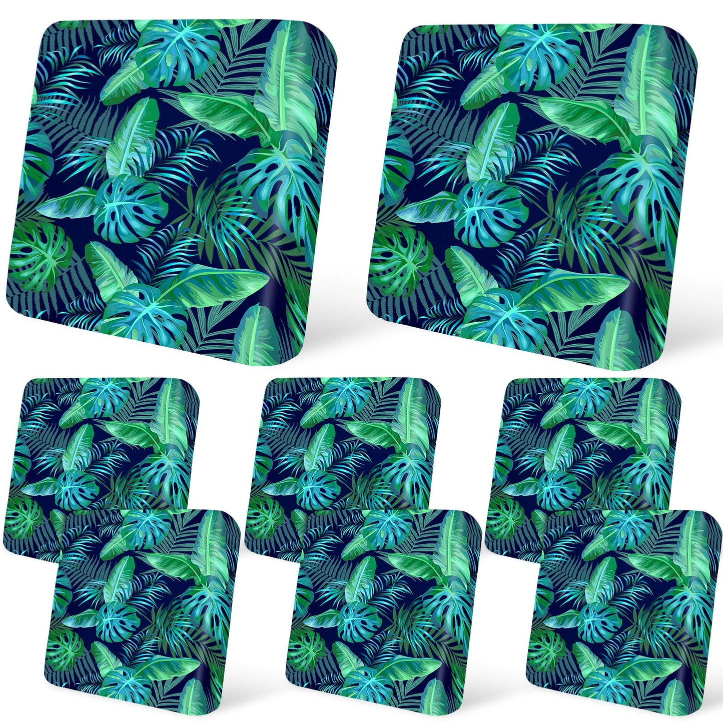 pickyNproud 8Pcs Patio Cushion Covers Stretch Outdoor Couch Cushions Slipcovers Replacement Washable Furniture Protector with Elastic Bottom Sofa Chair Seat Cover, Palm Leaves