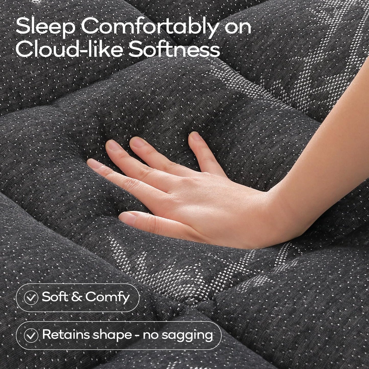 OLANLY California King Mattress Topper, Viscose Made from Bamboo, Cooling Soft Pillow Top Mattress Pad for Back Pain Relief, Plush Down Alternative Fill Bed Topper with Elastic Deep Pocket, Dark Gray