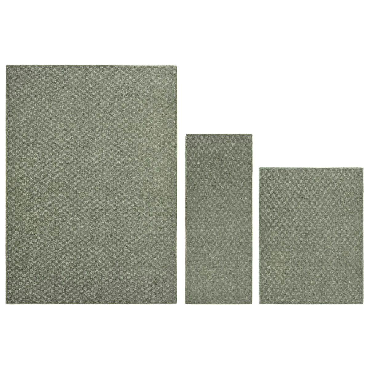 Garland Rug Medallion 3 Piece Rug Set (5'x7', 3'x4', 24"x60") Sage Living Rooms & Hallways, Stylish & Durable for High-Traffic Areas