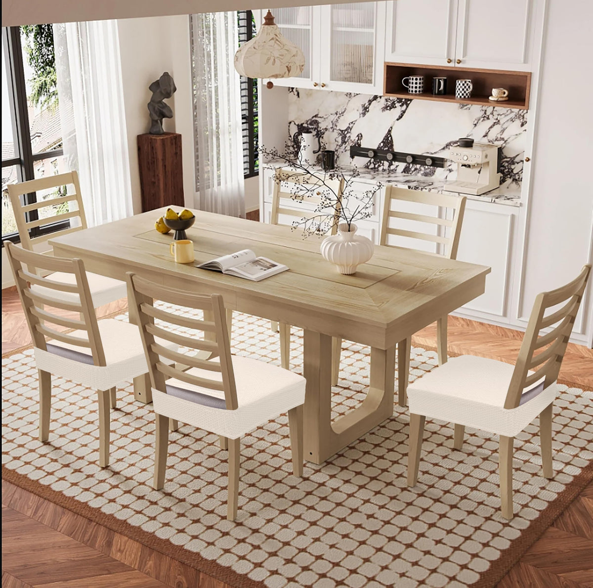 Smiry Waterproof Seat Covers for Dining Room Chairs, Set of 4