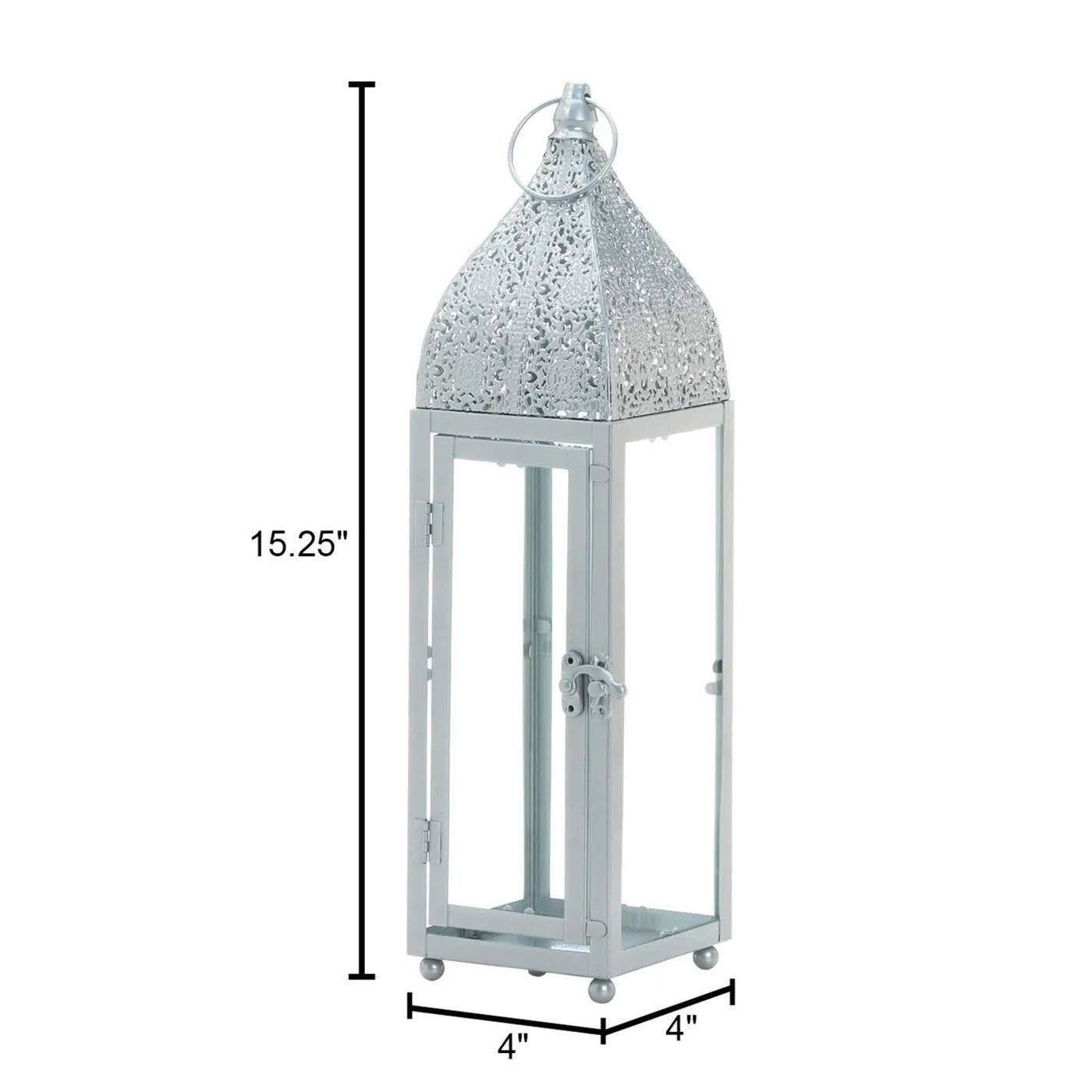SMALL SILVER MOROCCAN STYLE LANTERN