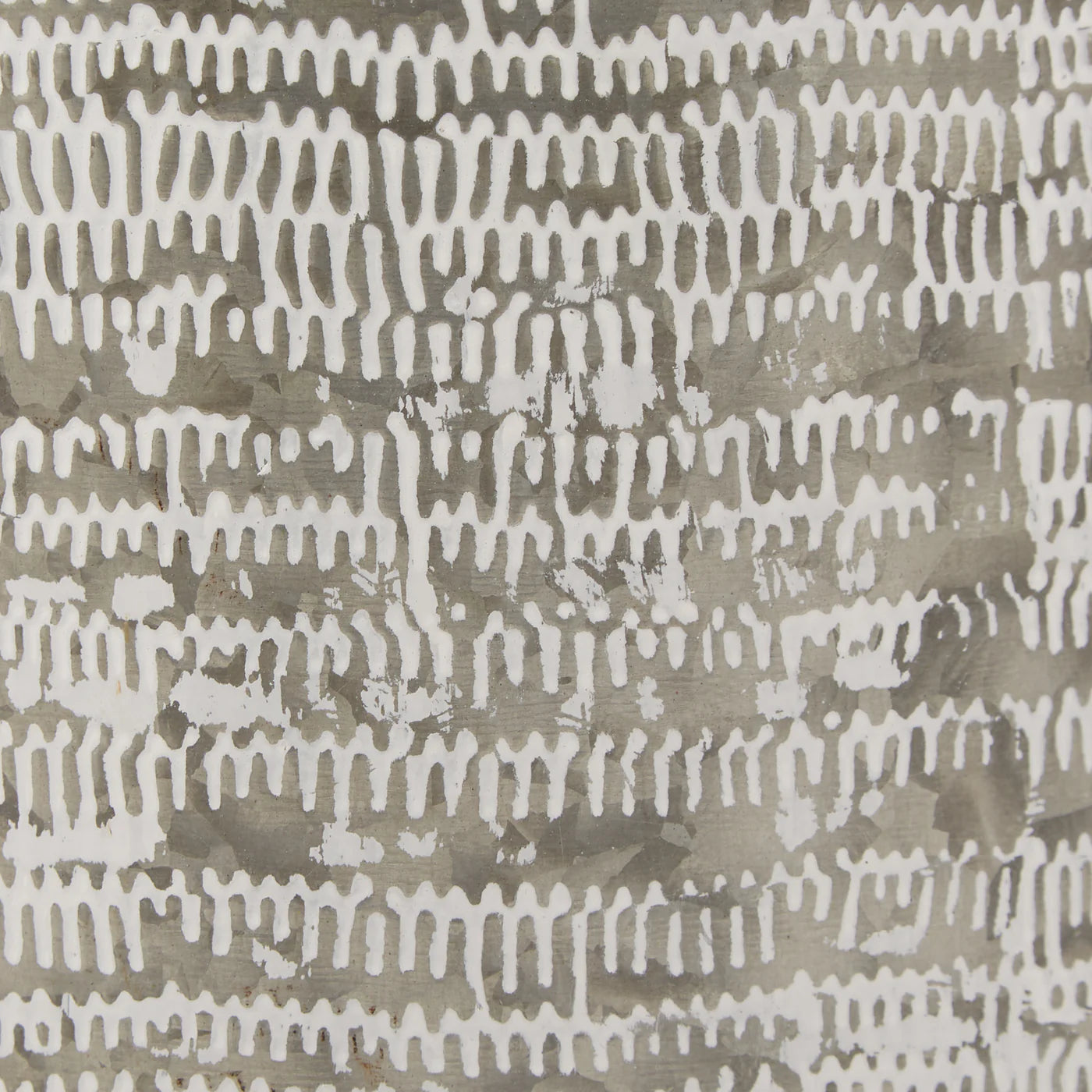 WHITE WASH GALVANIZED BUCKET PLANT STAND SET/2