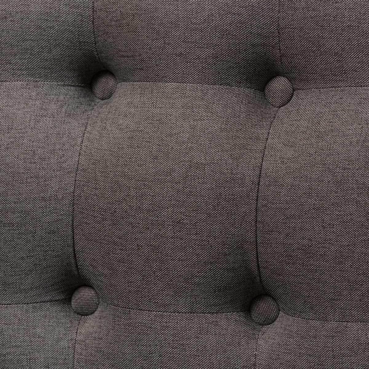 Baxton Studio Parisa Grey Fabric & Natural Wood Finishing 3 Seater Settee Bench, gray