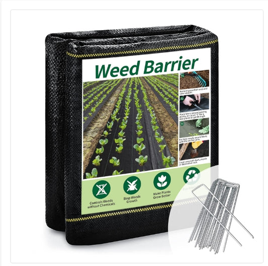 2*32ft- Black Weed Control Fabric , 90g HDPE