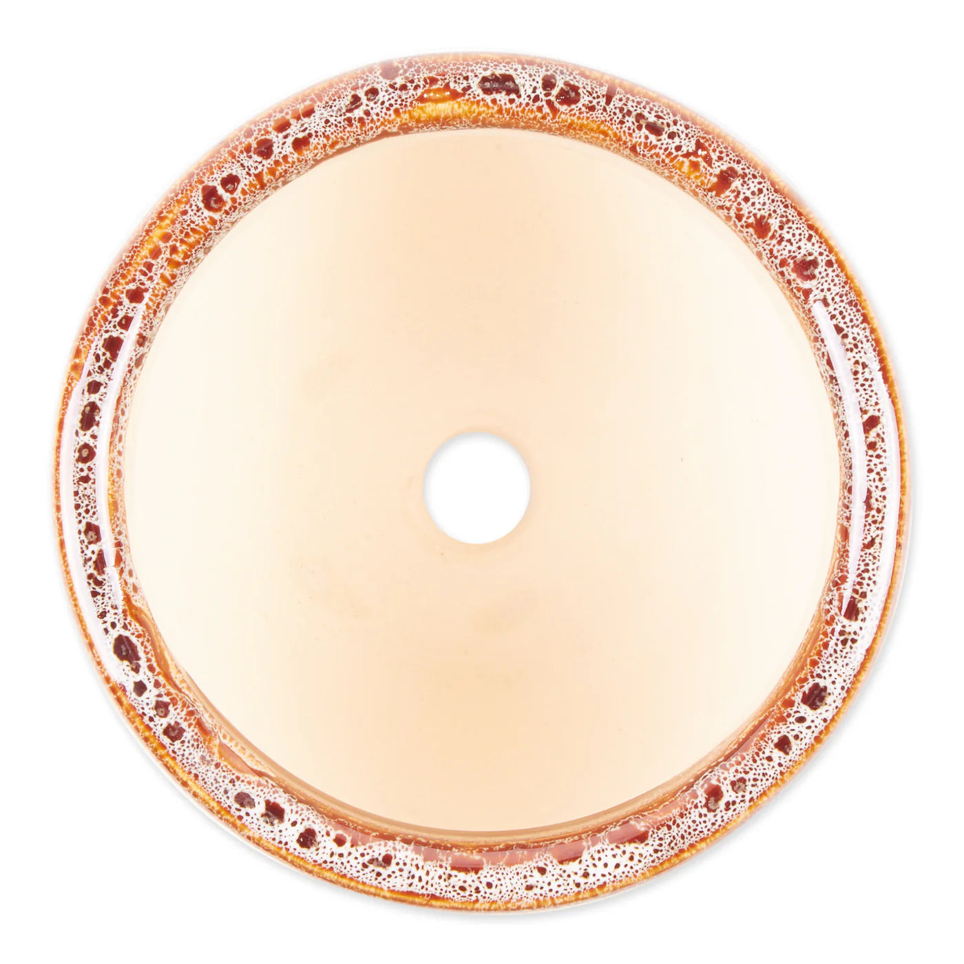 BROWN ROUND CERAMIC SMALL PLANTER SET OF 3