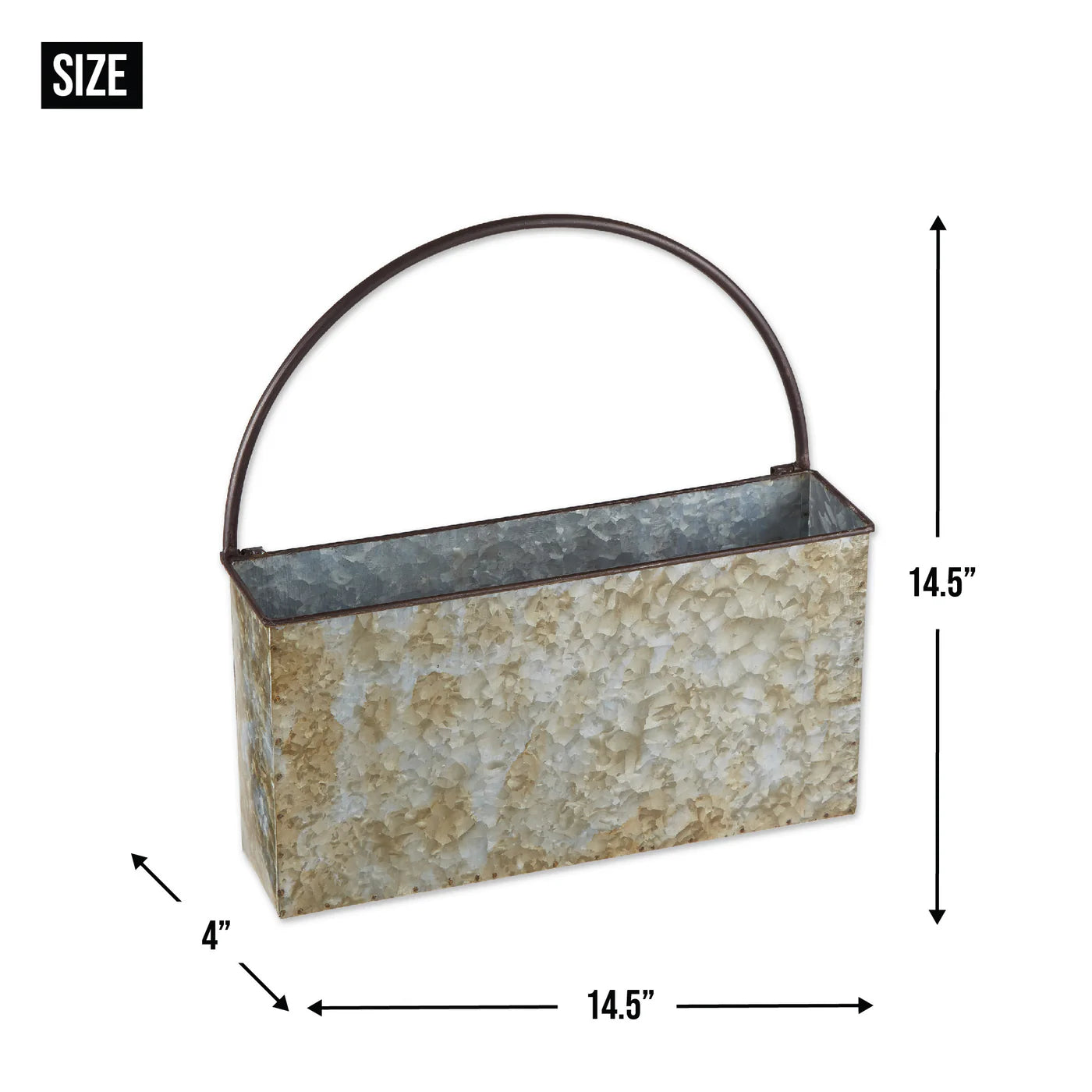 RECTANGLE GALVANIZED WALL PLANTER