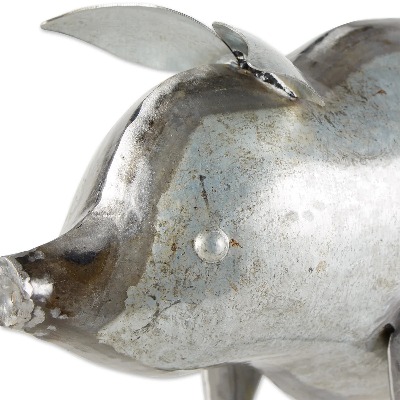 GALVANIZED PIG SCULPTURE