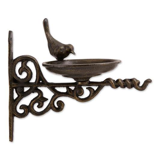 WALL MOUNTED ORNATE CAST IRON BIRD FEEDER
