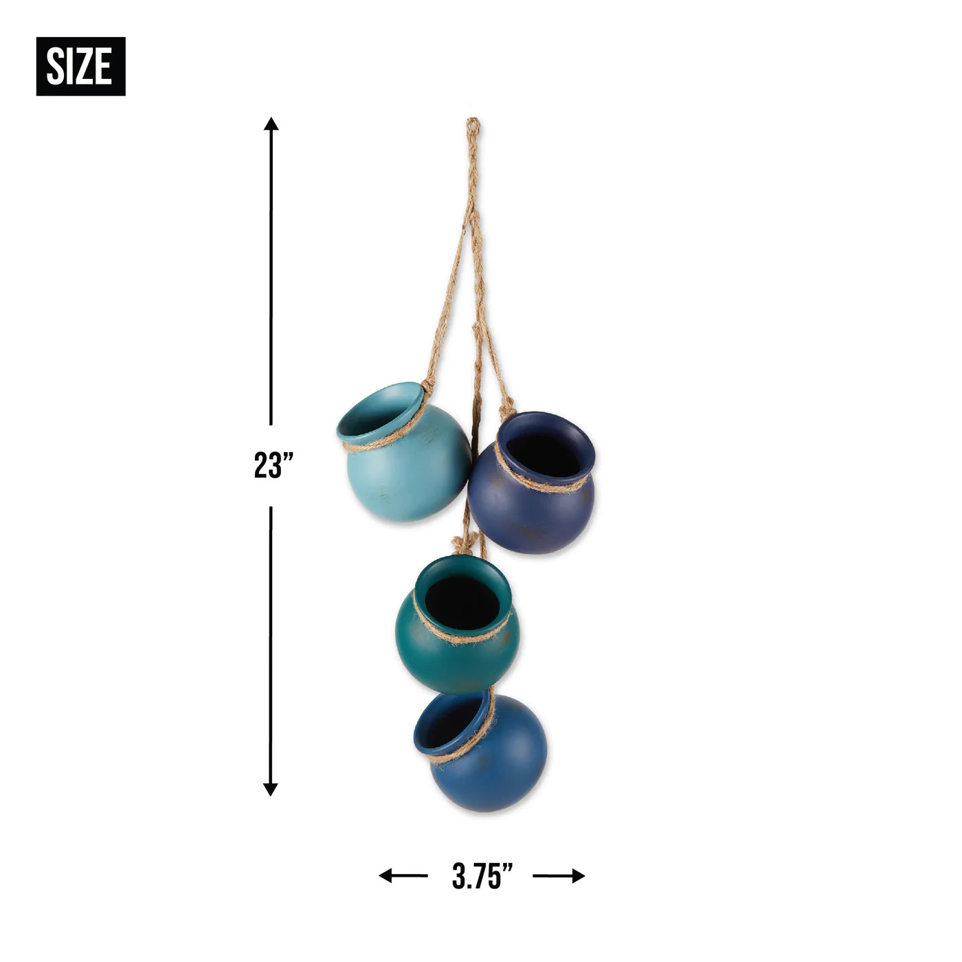 BLUE TONES DANGLING MINI POTS