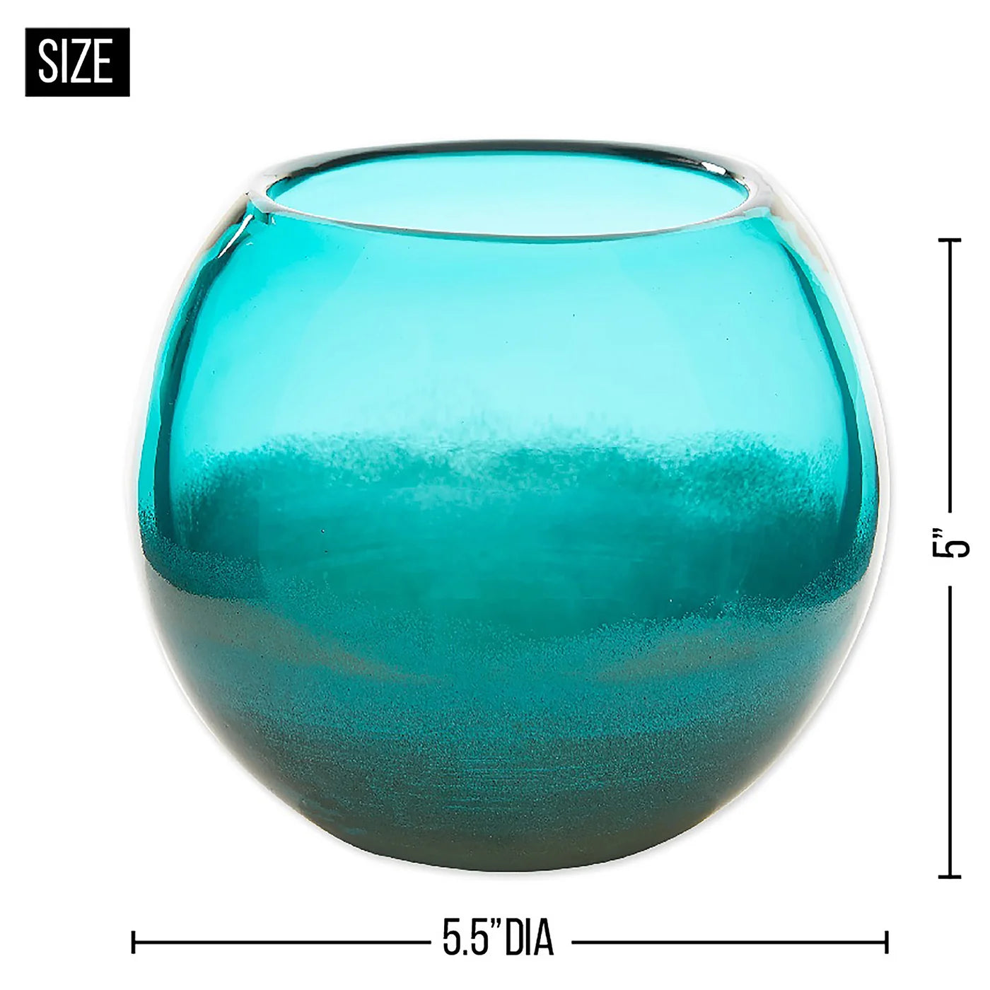Small Aqua Fishbowl Vase
