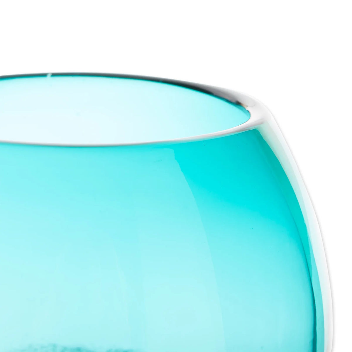 Large Aqua Fishbowl Vase