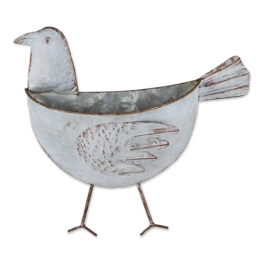 BIRD GALVANIZED WALL PLANTER
