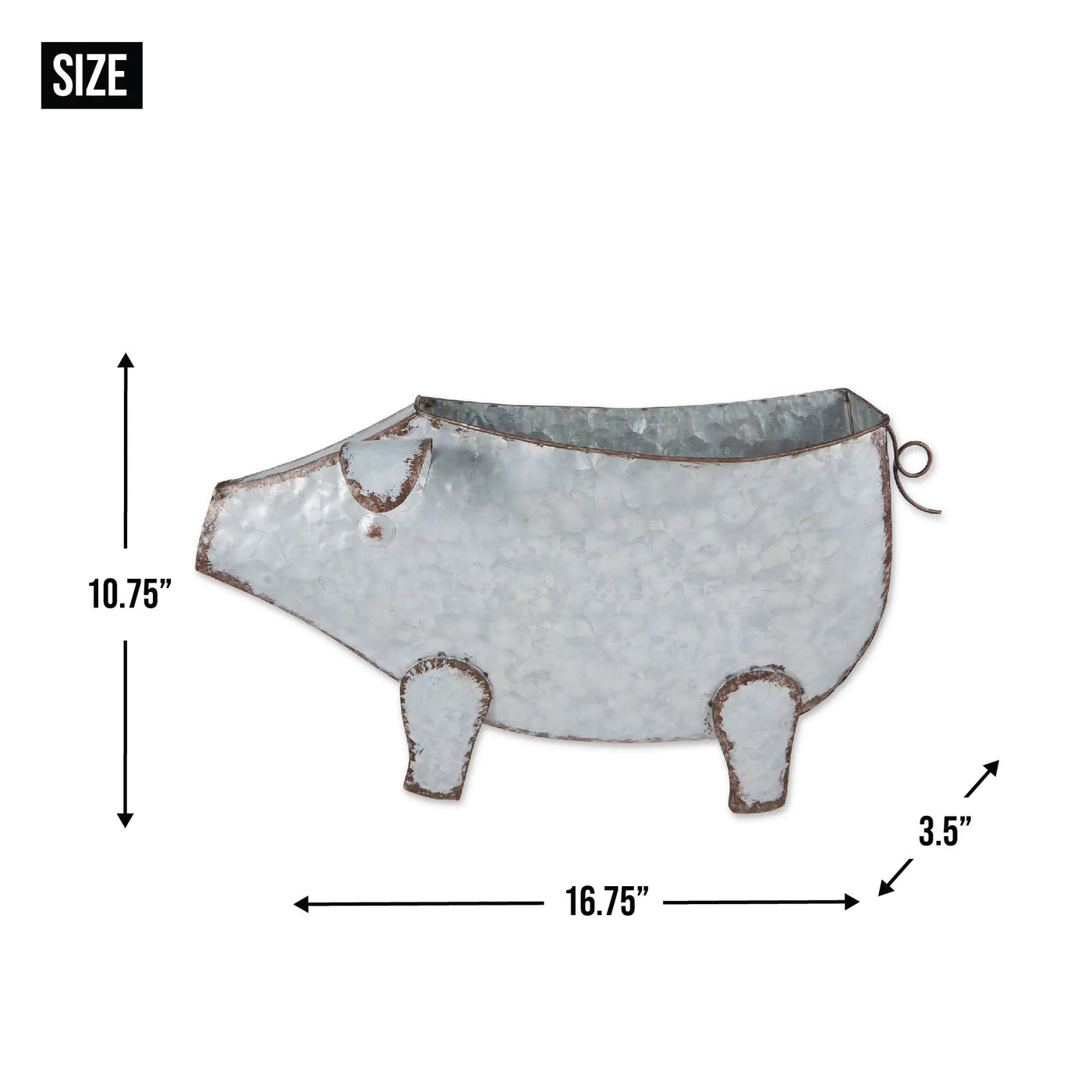 PIG GALVANIZED WALL PLANTER