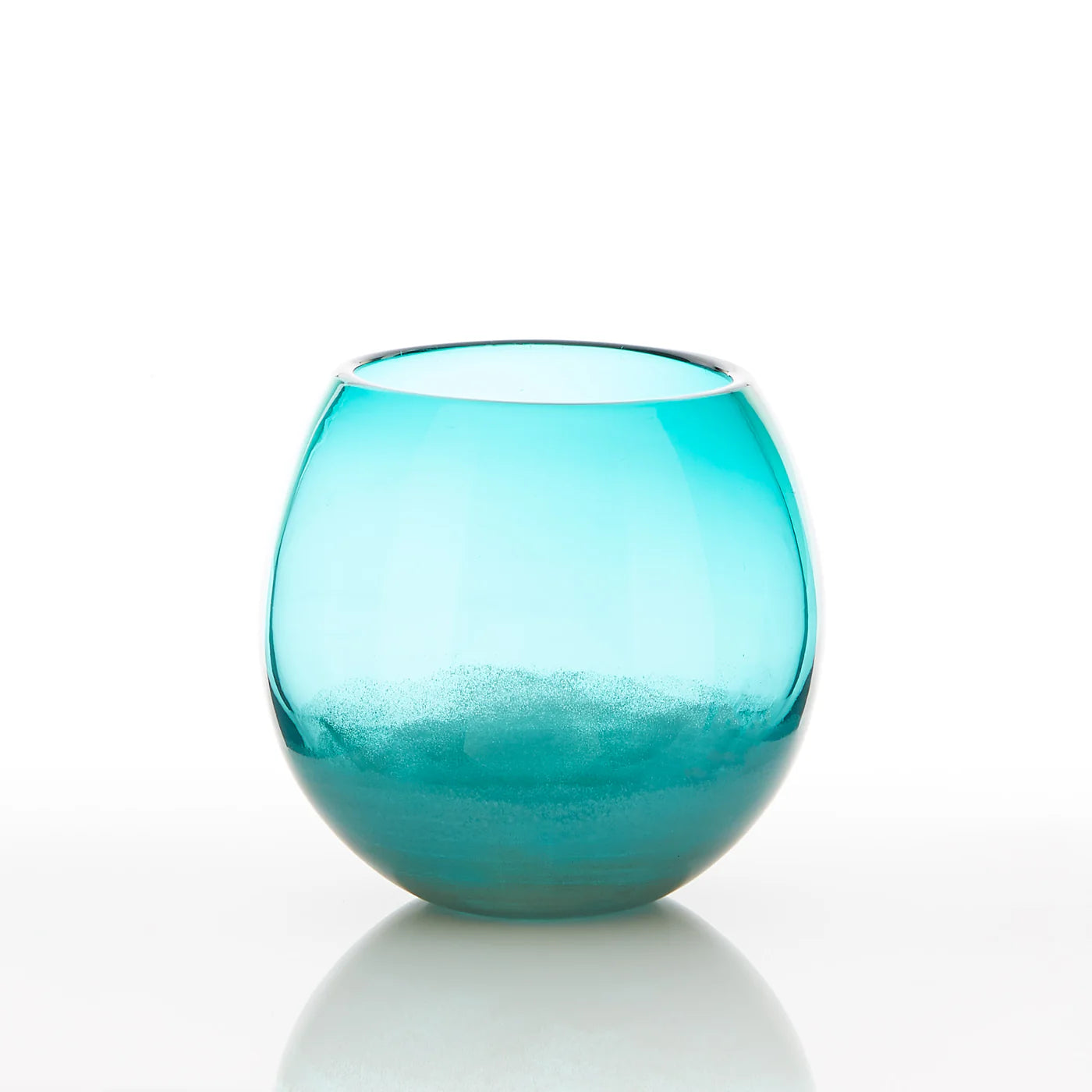 LARGE AQUA FISH BOWL VASE